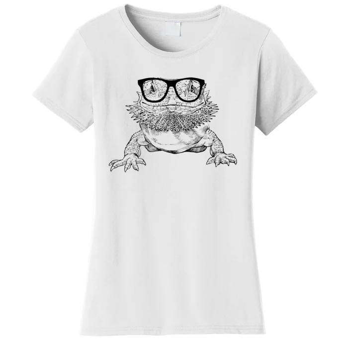 Bearded Dragon Nerdy Glasses Animal Women's T-Shirt