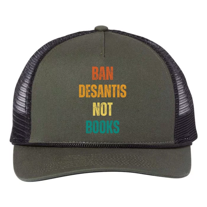 Ban DeSantis Not Books, Anti Governor Ron Desantis Retro Rope Trucker Hat Cap