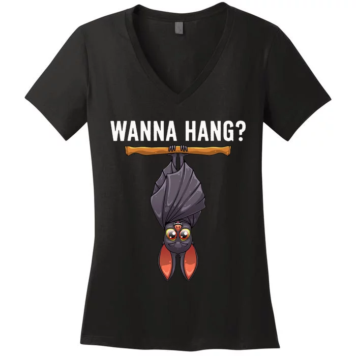 Bat Design Nocturnal Bird Bat Lovers Women's V-Neck T-Shirt