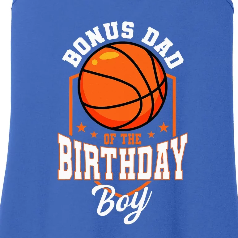 Bonus Dad Of The Birthday Boy Basketball Ladies Essential Tank