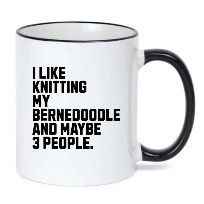 Bernedoodle Dog Owner Knitting Lover Funny Knitter Black Color Changing Mug