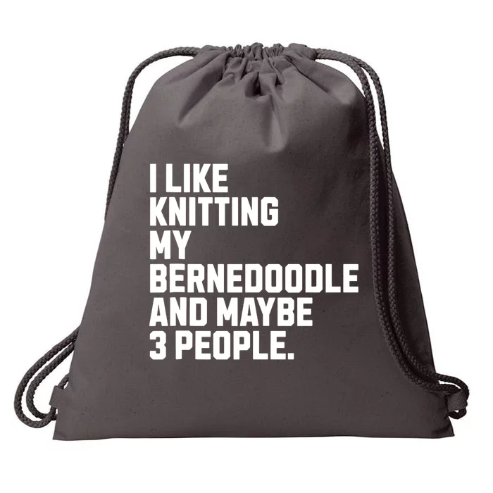 Bernedoodle Dog Owner Knitting Lover Funny Knitter Drawstring Bag