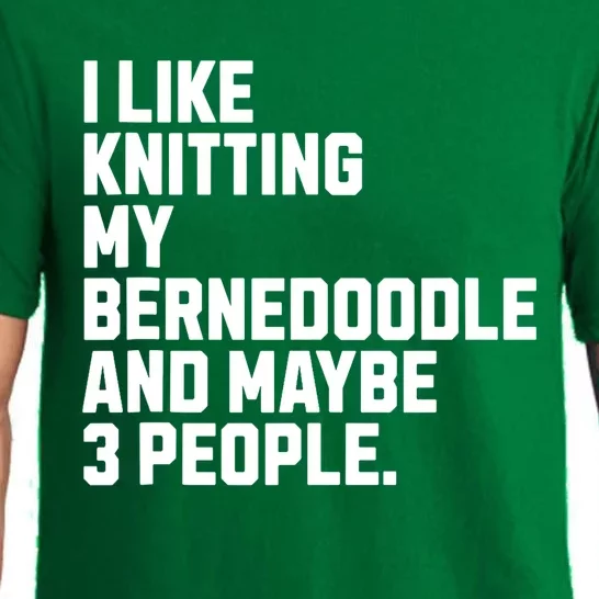 Bernedoodle Dog Owner Knitting Lover Funny Knitter Pajama Set