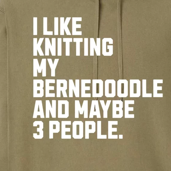 Bernedoodle Dog Owner Knitting Lover Funny Knitter Premium Hoodie