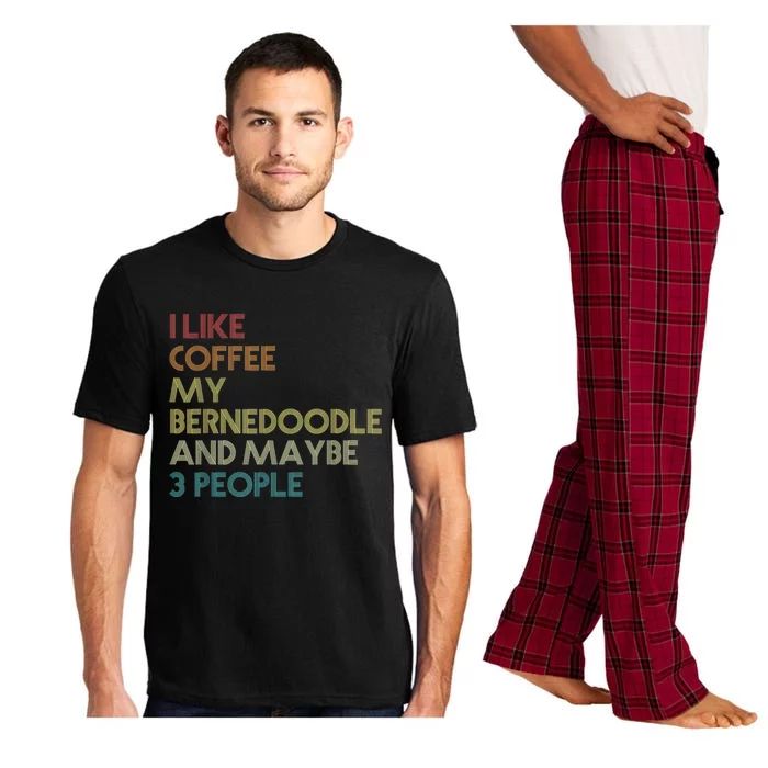 Bernedoodle Dog Owner Coffee Lovers Quote Vintage Retro Pajama Set