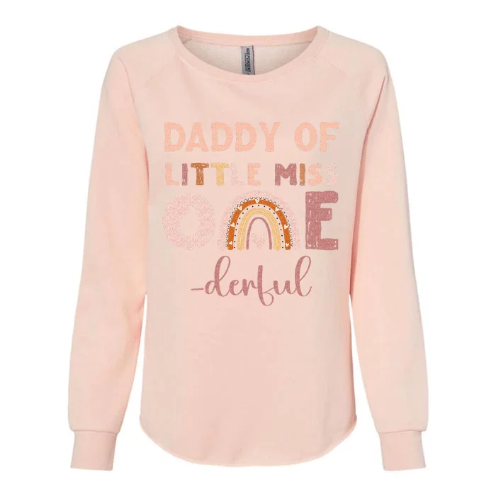 Boho Daddy Of Miss Onederful 1st Birthday Girl Cute Womens California Wash Sweatshirt