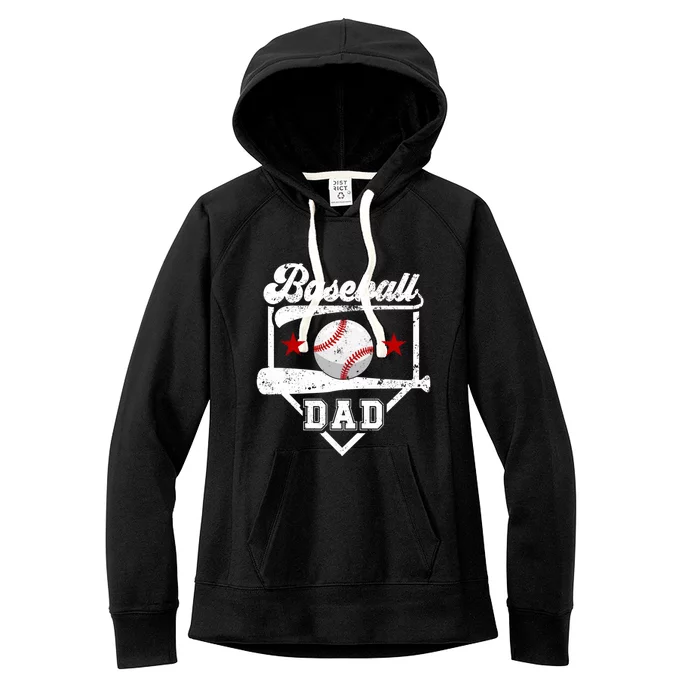 Baseball Dad Of A Baseball Player Dad Baseball Father Gift Women's Fleece Hoodie