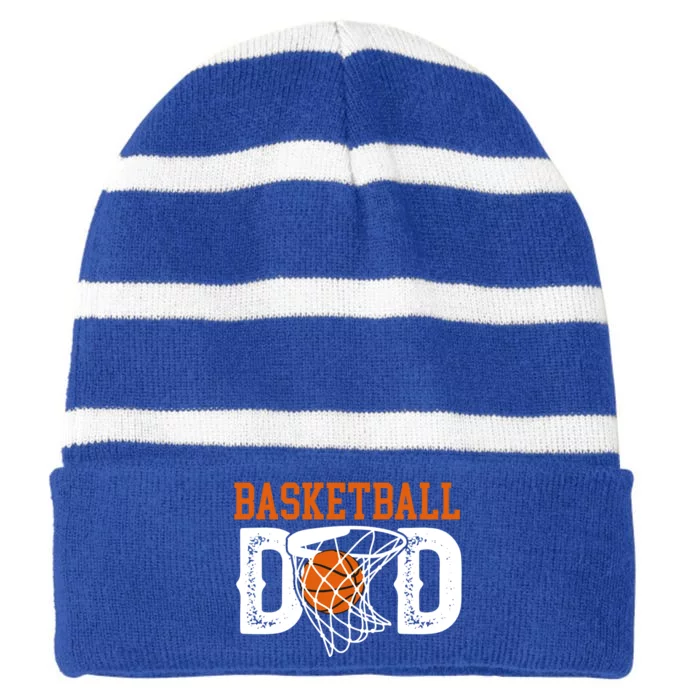 Basketball Dad Of A Basketball Player Father Gift Striped Beanie with Solid Band