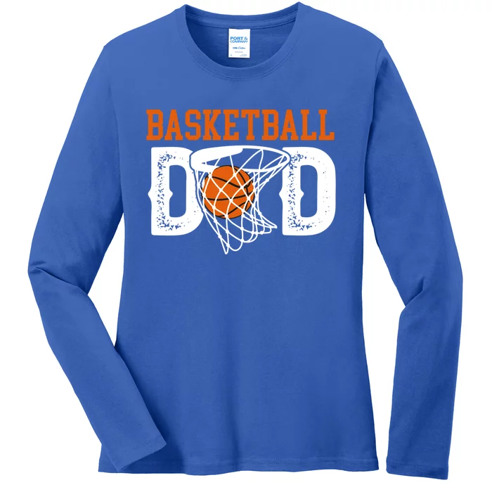 Basketball Dad Of A Basketball Player Father Gift Ladies Long Sleeve Shirt