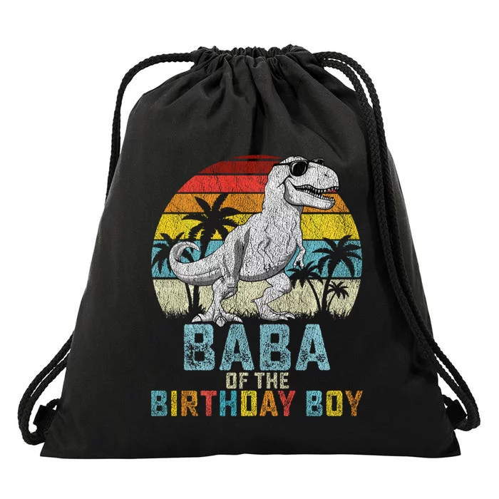 Baba Dinosaur Of The Birthday Boy Matching Family Long Sleeve Drawstring Bag