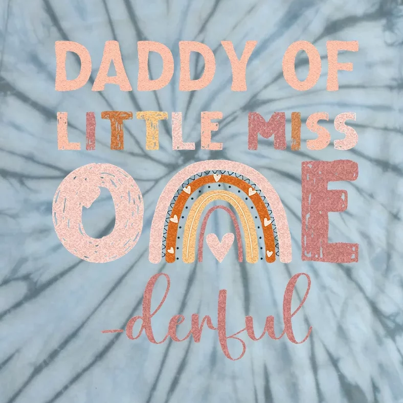 Boho Daddy Of Miss Onederful 1st Birthday Girl Cute Tie-Dye T-Shirt