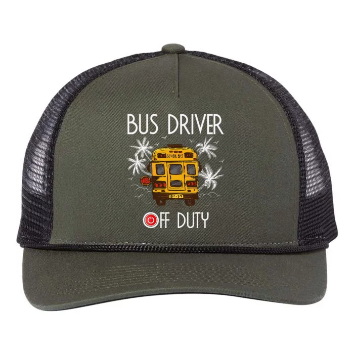 Bus Driver Off Duty Last Day Of School Summer To The Beach Retro Rope Trucker Hat Cap