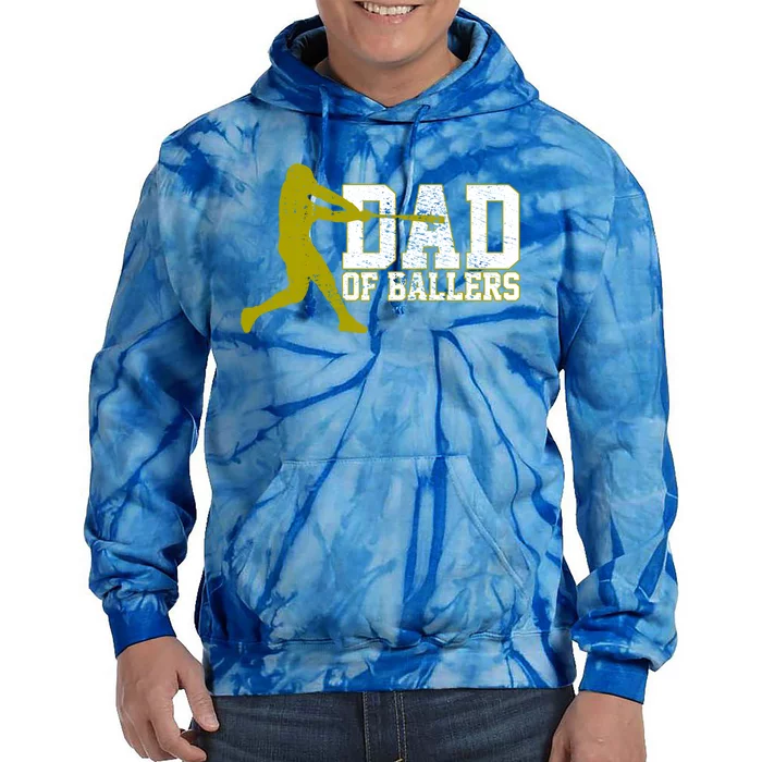 Baseball Dad Of Ballers Vintage Meaningful Gift Tie Dye Hoodie