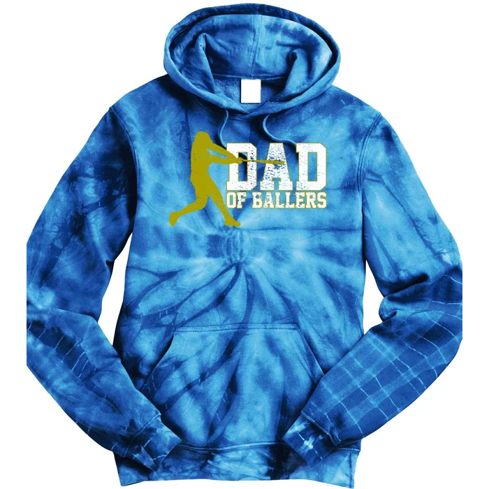 Baseball Dad Of Ballers Vintage Meaningful Gift Tie Dye Hoodie