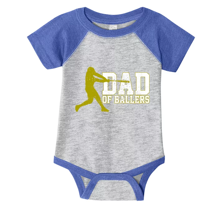 Baseball Dad Of Ballers Vintage Meaningful Gift Infant Baby Jersey Bodysuit