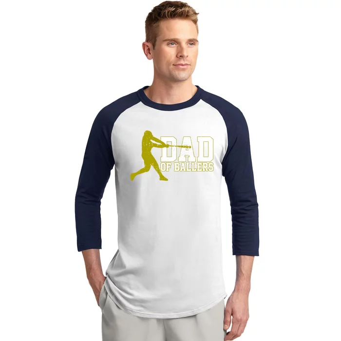 Baseball Dad Of Ballers Vintage Meaningful Gift Baseball Sleeve Shirt