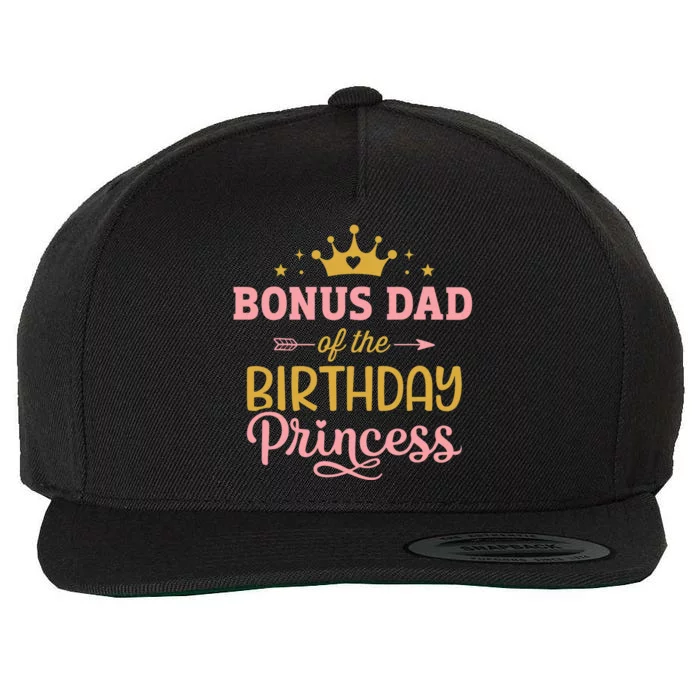 Bonus Dad Of Birthday Princess Girl Matching Family Party Wool Snapback Cap