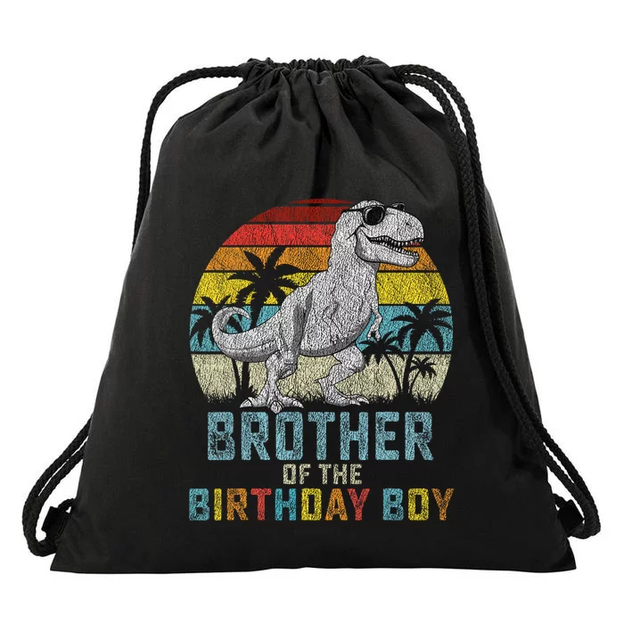 Brother Dinosaur Of The Birthday Matching Family Drawstring Bag