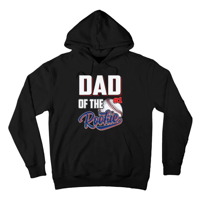 Baseball Dad of Rookie 1 Years old Team 1st Birthday Tall Hoodie