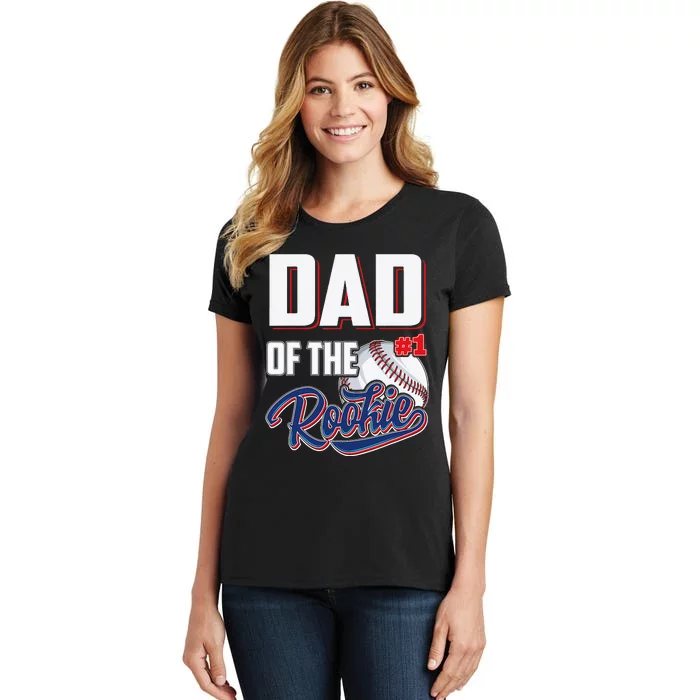 Baseball Dad of Rookie 1 Years old Team 1st Birthday Women's T-Shirt