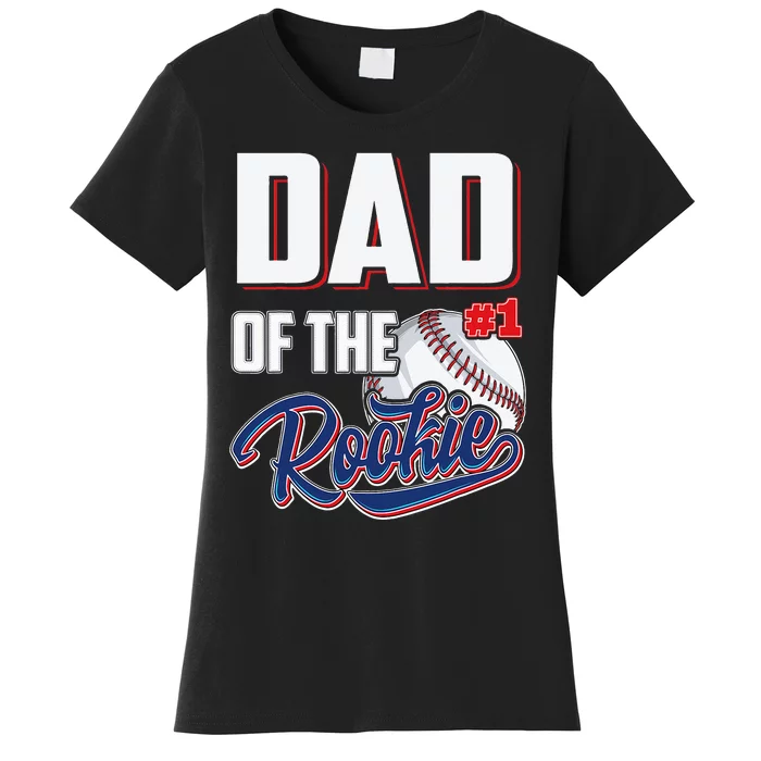 Baseball Dad of Rookie 1 Years old Team 1st Birthday Women's T-Shirt