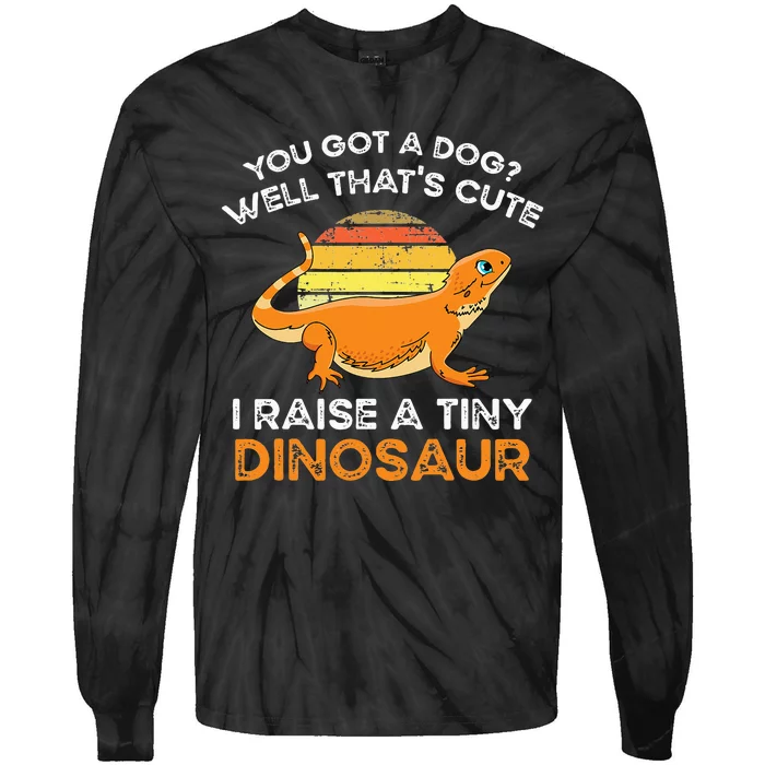 Bearded Dragon Owner I Raise A Tiny Dinosaur Bearded Dragon Tie-Dye Long Sleeve Shirt