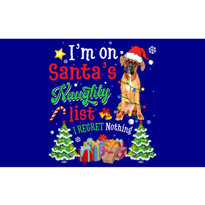 Boxer Dog On Santa's Naughty Funny List Xmas Great Gift Bumper Sticker