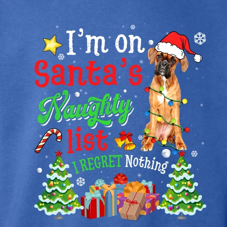 Boxer Dog On Santa's Naughty Funny List Xmas Great Gift Toddler Hoodie