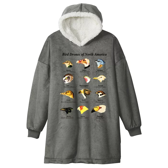 Bird Drones Of North America Hooded Wearable Blanket