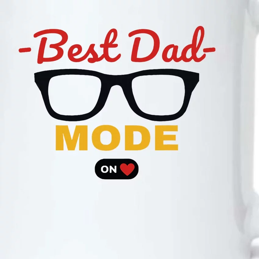 Best Dad On Mode With Heart Glasses Fathers Day Black Color Changing Mug