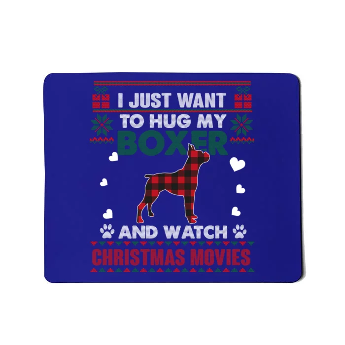 Boxer Dog Owners Christmas Movies Pajama Xmas Ugly Sweater Cute Gift Mousepad