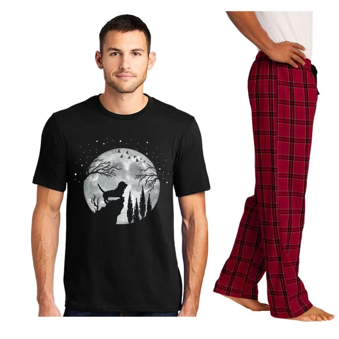 Beagle Dog Owner Full Moon At Night Meaningful Gift Dog Breed Dogs Beagles Gift Pajama Set