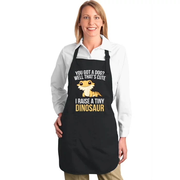 Bearded Dragon Pet I Raise A Tiny Dinosaur Bearded Dragon Full-Length Apron With Pocket