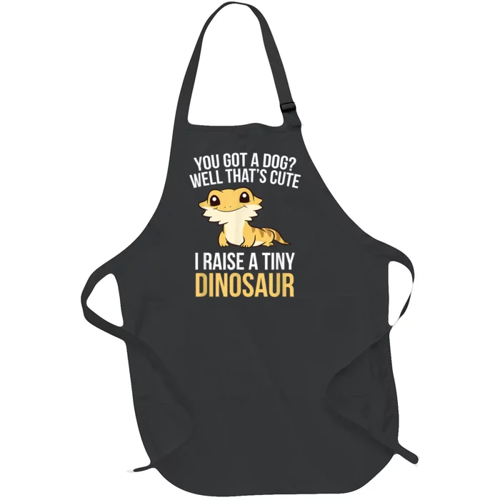 Bearded Dragon Pet I Raise A Tiny Dinosaur Bearded Dragon Full-Length Apron With Pocket