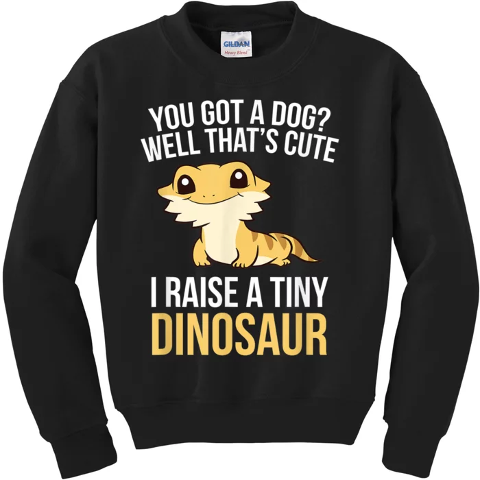 Bearded Dragon Pet I Raise A Tiny Dinosaur Bearded Dragon Kids Sweatshirt