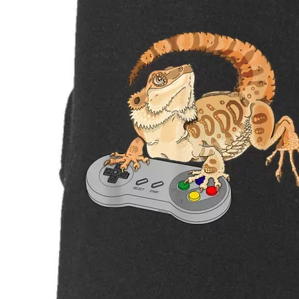 Bearded Dragon Playing Video Game Reptiles Pagona Gamer Doggie 3-End Fleece Hoodie