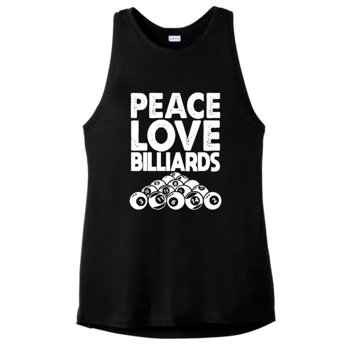 Billiards Dad Peace Love Billiards Gift Father's Day Ladies Tri-Blend Wicking Tank