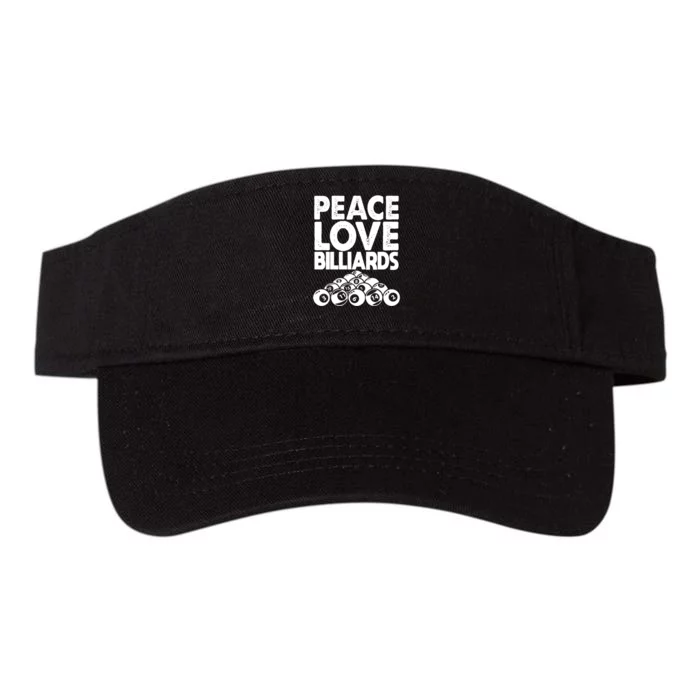 Billiards Dad Peace Love Billiards Gift Father's Day Valucap Bio-Washed Visor