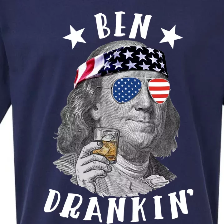 Ben Drankin Patriotic American Ben Franklin 4th Of July Gift Sueded Cloud Jersey T-Shirt