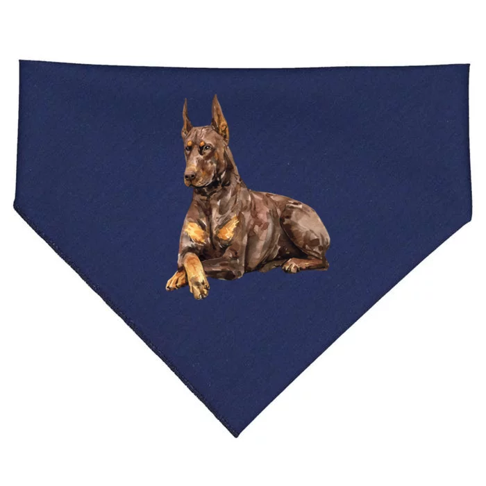 Brown Doberman Pinscher USA-Made Doggie Bandana