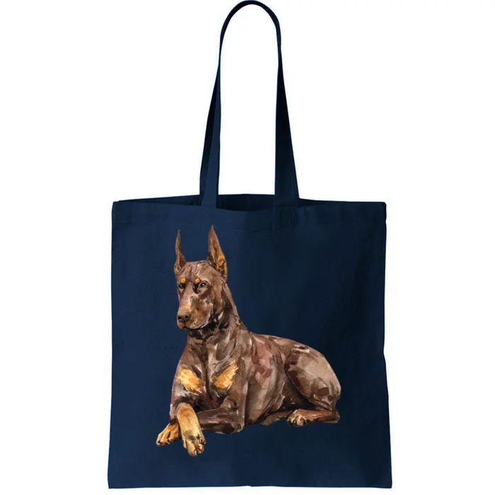 Brown Doberman Pinscher Tote Bag