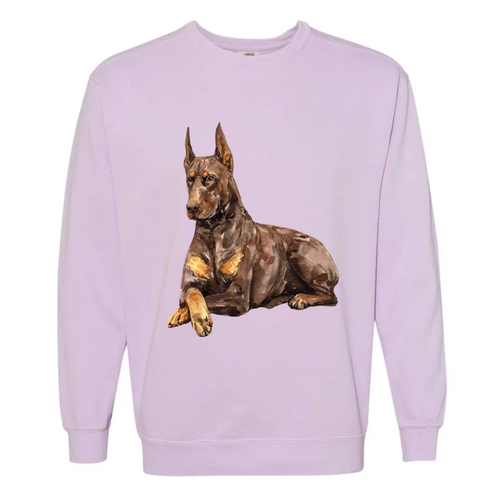 Brown Doberman Pinscher Garment-Dyed Sweatshirt