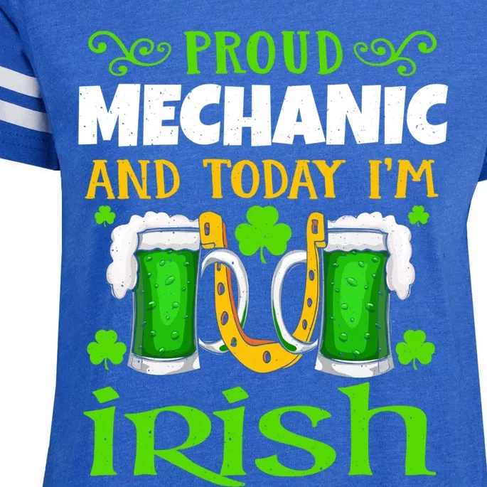 Beer Drunk Proud Mechanic Today Irish Saint Patrick's Cool Gift Enza Ladies Jersey Football T-Shirt