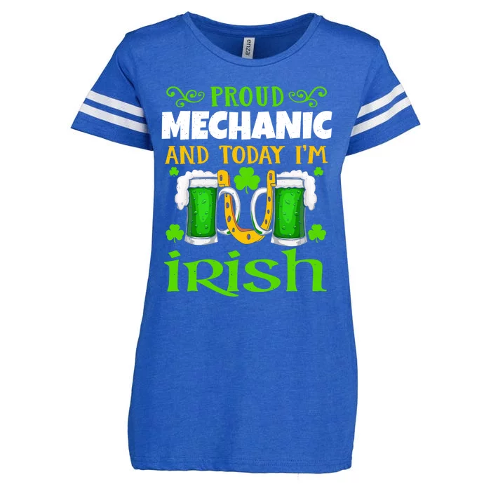 Beer Drunk Proud Mechanic Today Irish Saint Patrick's Cool Gift Enza Ladies Jersey Football T-Shirt