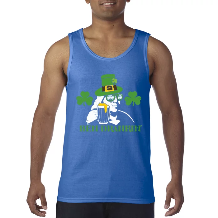 Ben Drankin Partying St Patricks Day Funny Beer Clover Lucky Gift Tank Top