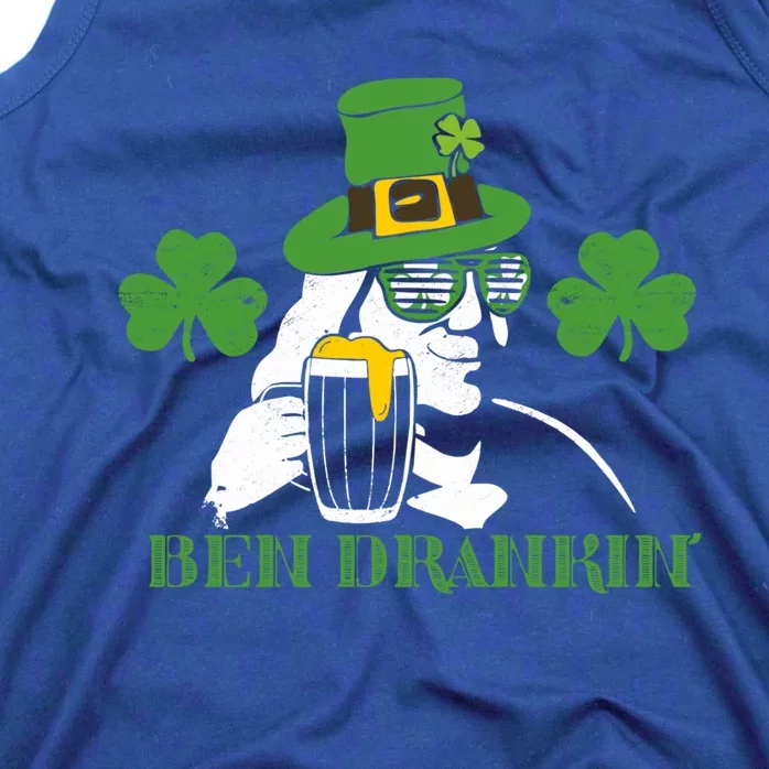 Ben Drankin Partying St Patricks Day Funny Beer Clover Lucky Gift Tank Top