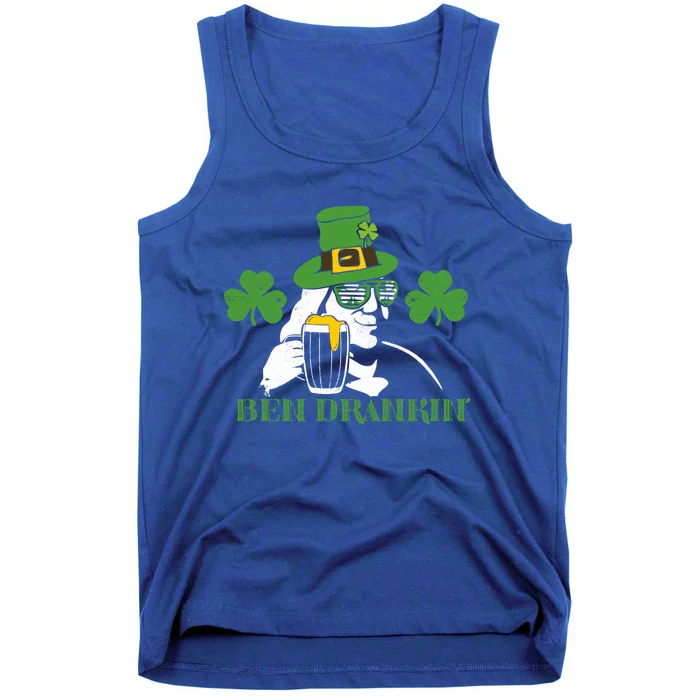 Ben Drankin Partying St Patricks Day Funny Beer Clover Lucky Gift Tank Top