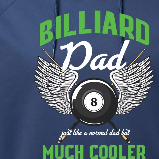 Billiard Dad Player Billiards Pool Snooker Father Cue Sports Gift Performance Fleece Hoodie