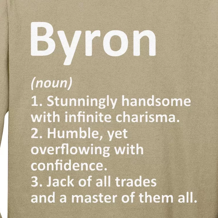 BYRON Definition Personalized Name Funny Birthday Gift Idea Tall Long Sleeve T-Shirt