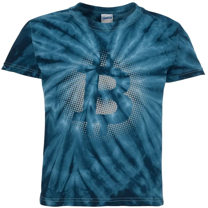 Bitcoin Dot Pattern Kids Tie-Dye T-Shirt